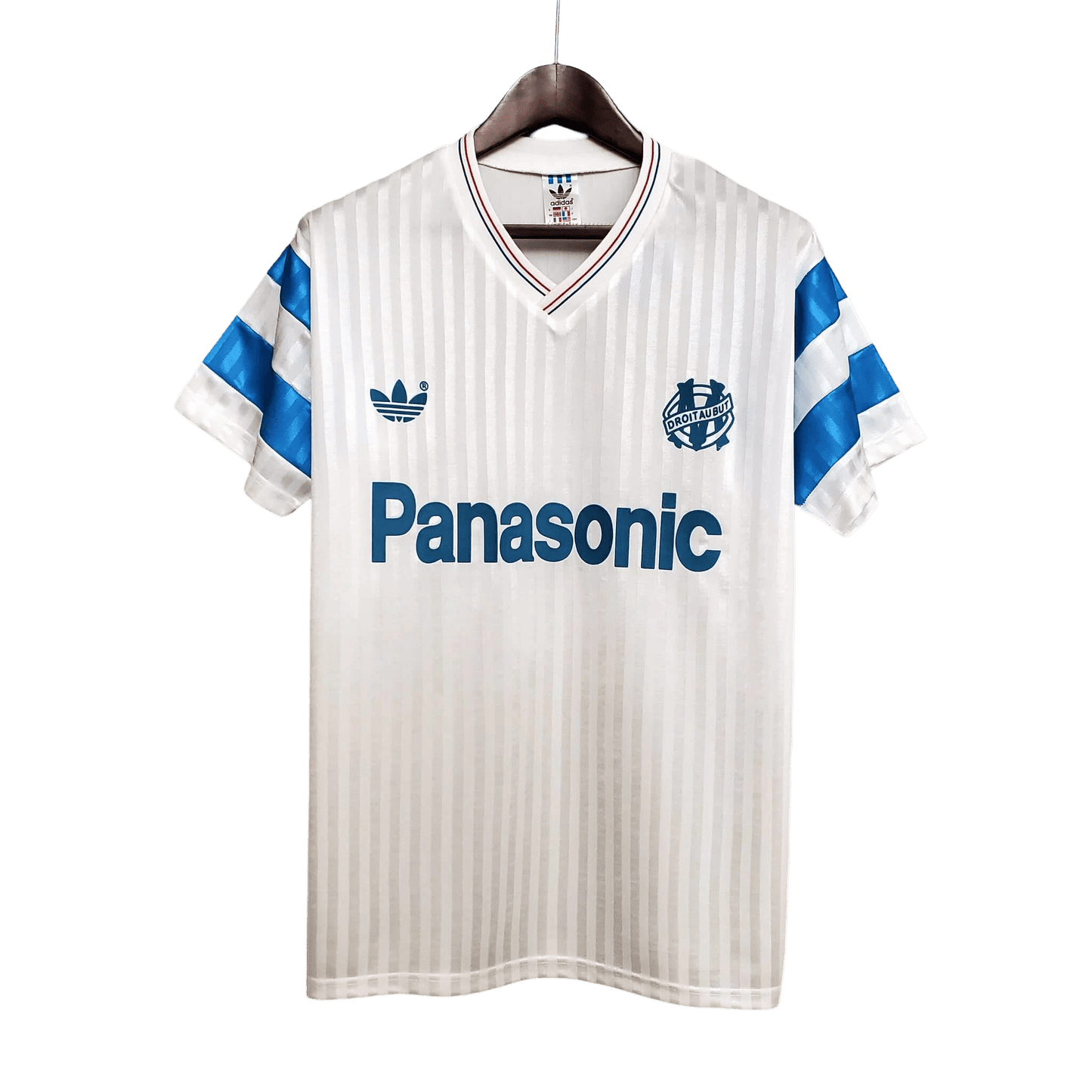 1990/1991 Olympique de Marseille Panasonic Home Retro Jersey at GoVintageJersey Store - GovintageJersey
