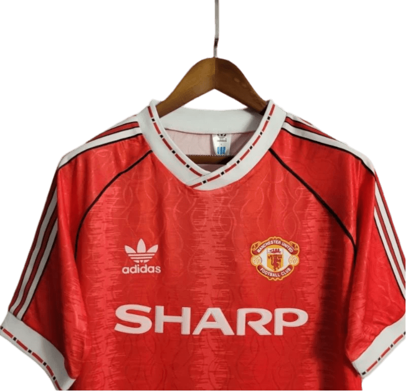 1990/1992 Manchester United Retro Jersey - Home & SHARP Edition at GoVintageJersey Store
