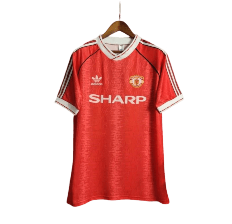 1990/1992 Manchester United Retro Jersey - Home & SHARP Edition at GoVintageJersey Store