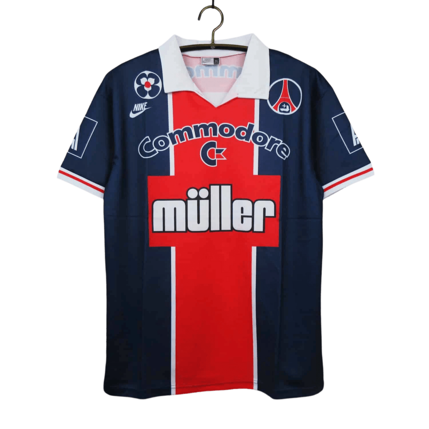 1991/1992 Paris Saint - Germain Commodore Muller Home Retro Jersey at GoVintageJersey - GovintageJersey