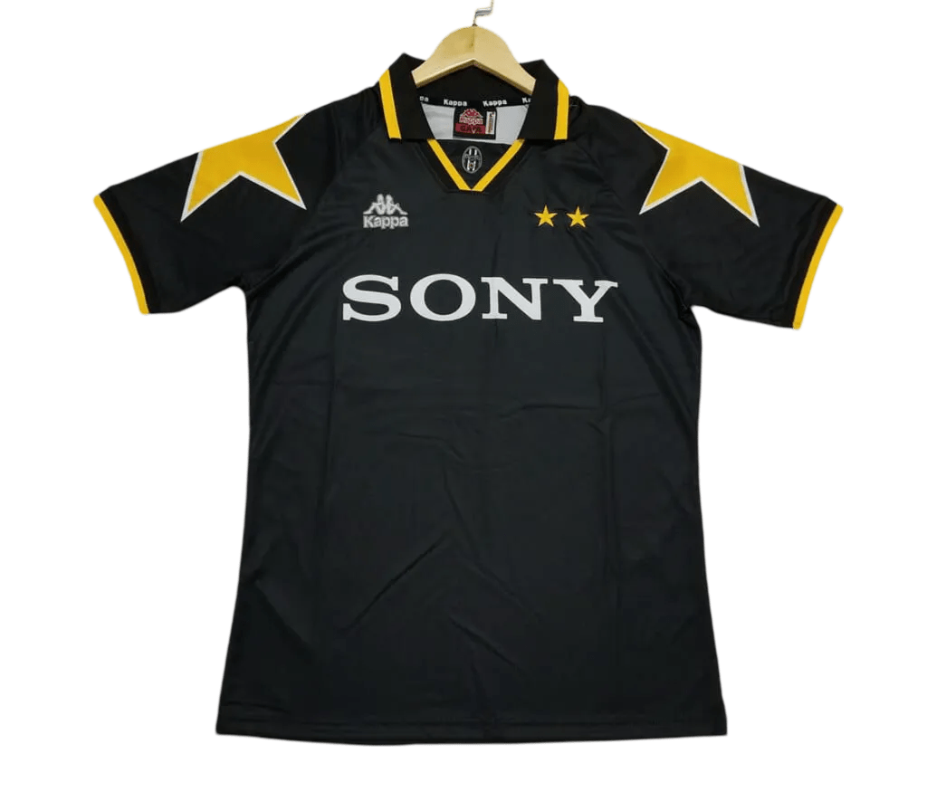 1995/1997 Juventus Retro Jersey - SONY Away Black Edition at GoVintageJersey Store