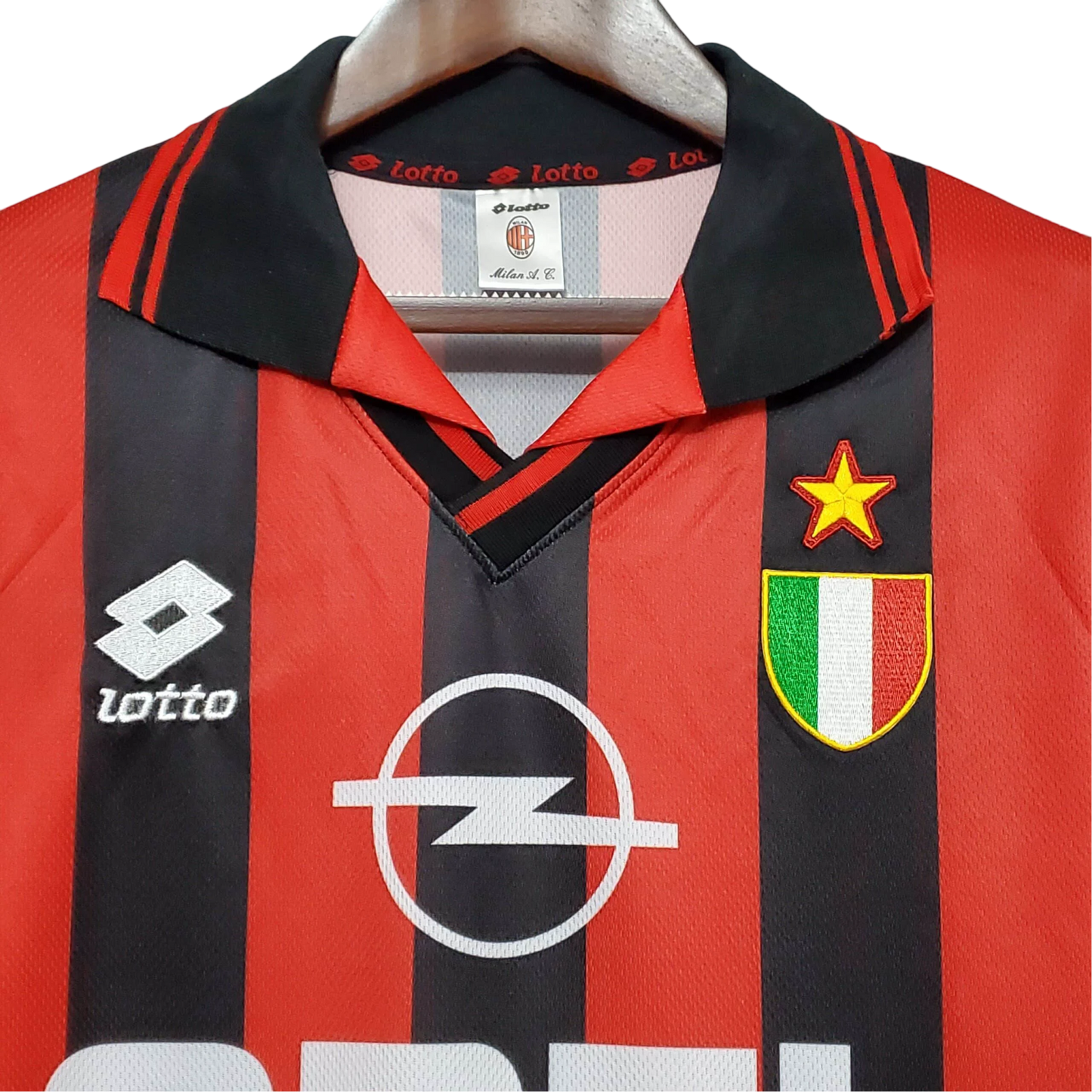 1996/1997 AC Milan Retro Kit - OPEL & Home Edition at GoVintageJersey Store
