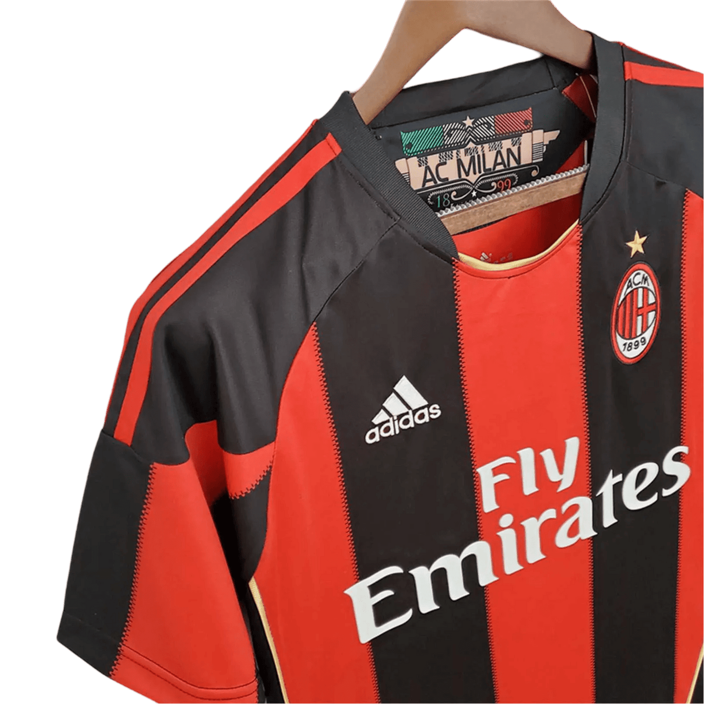 2010/2011 AC Milan Retro Jersey - Fly Emirates Home Edition at GoVintageJersey Store