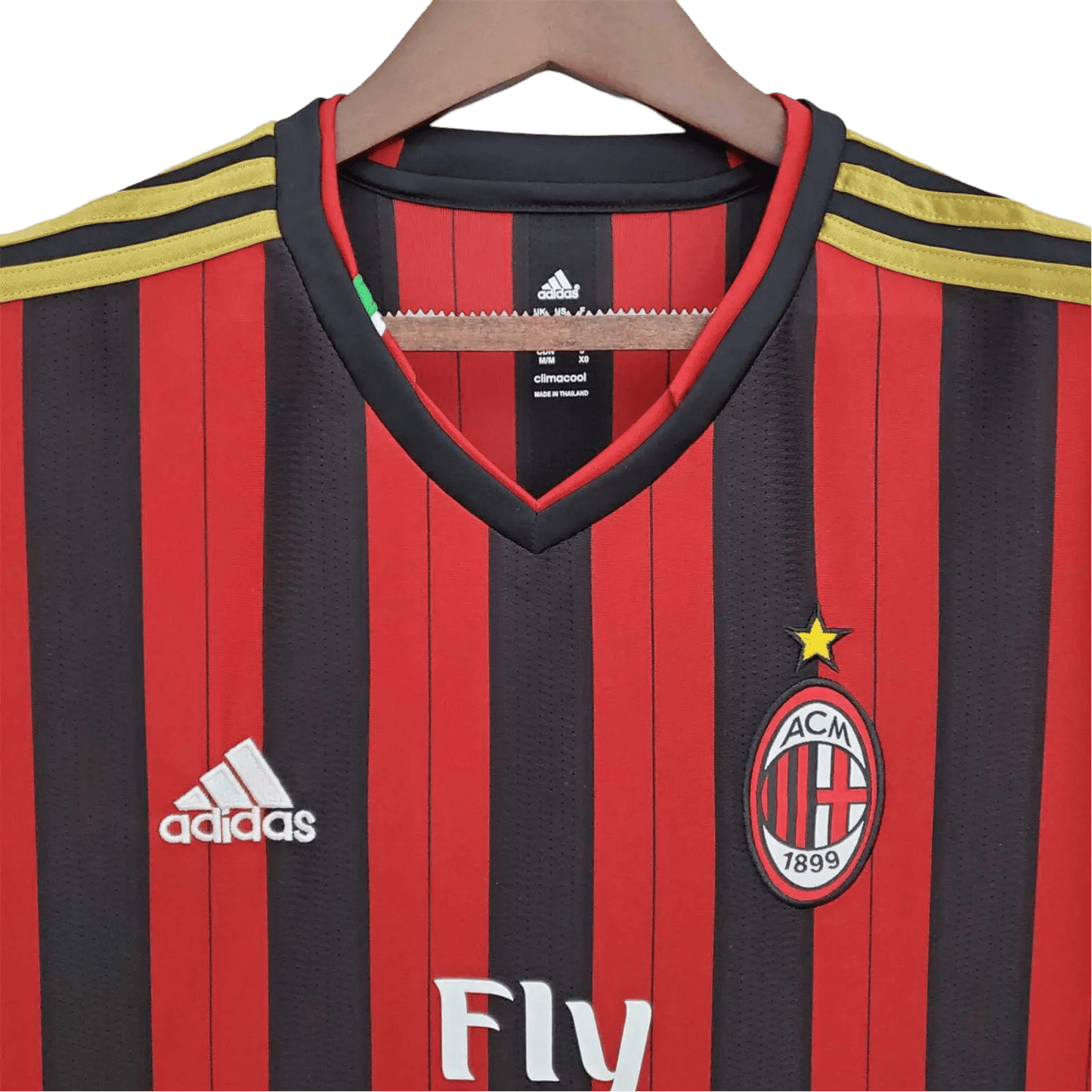2013/2014 AC Milan Retro Football Shirt - Fly Emirates Home Edition at GoVintageJersey Store