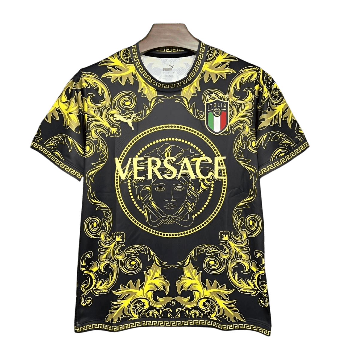 2023/2024 Italy x Versace Black & Gold Jersey - Special Edition at 2023/2024 Italy x Versace Black & Gold Jersey - Special Edition at