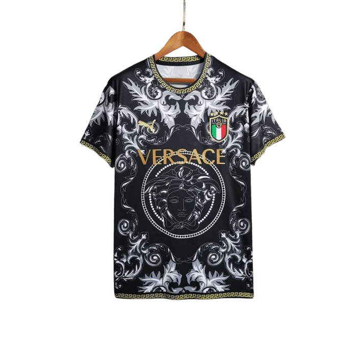 2023/2024 Italy x Versace Black Jersey - Special Edition at 2023/2024 Italy x Versace Black Jersey - Special Edition at