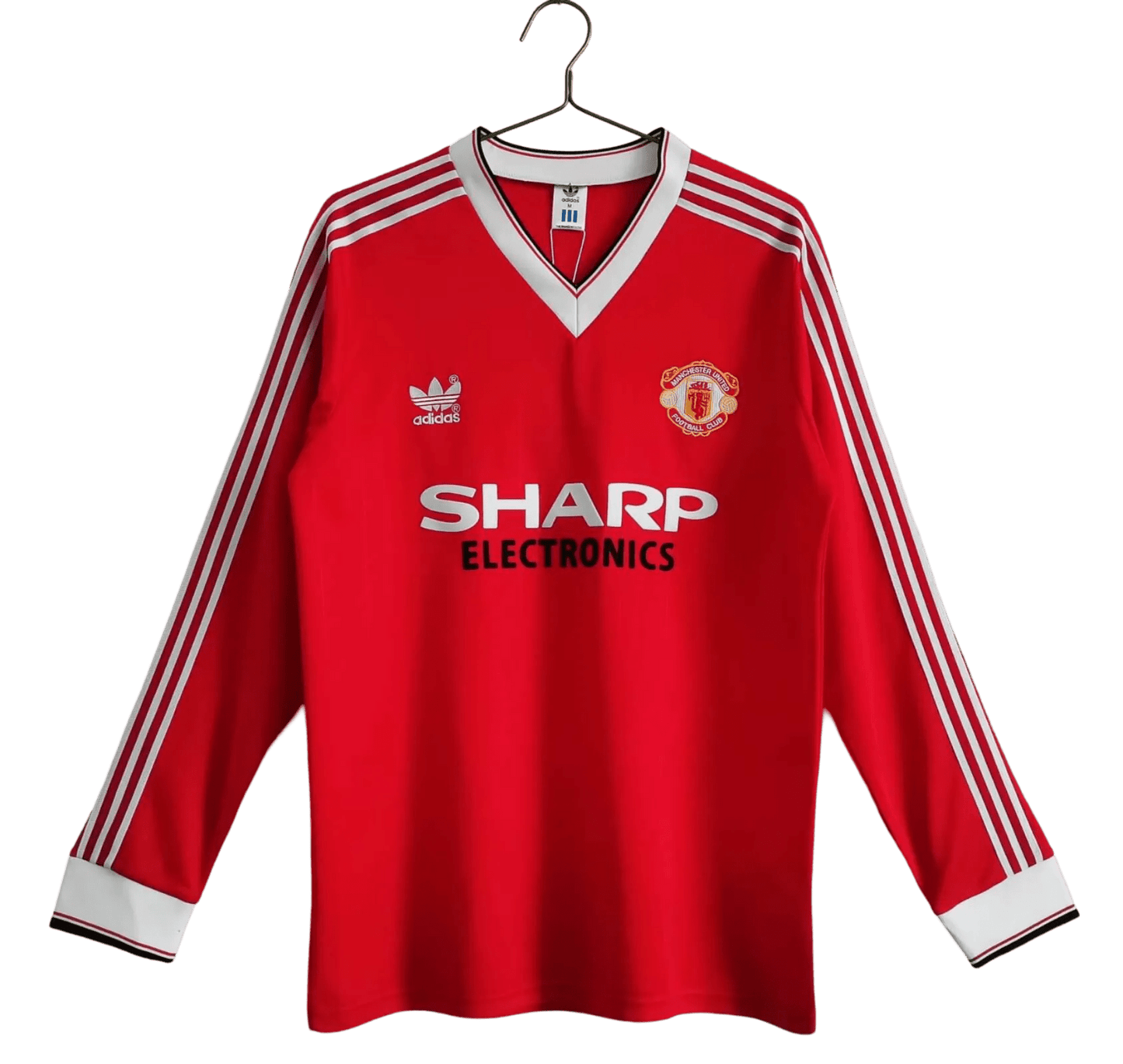 1983 Manchester United SHARP Electronics - Home Retro Kit – Long Sleeves - ClassicKits433 - GovintageJersey