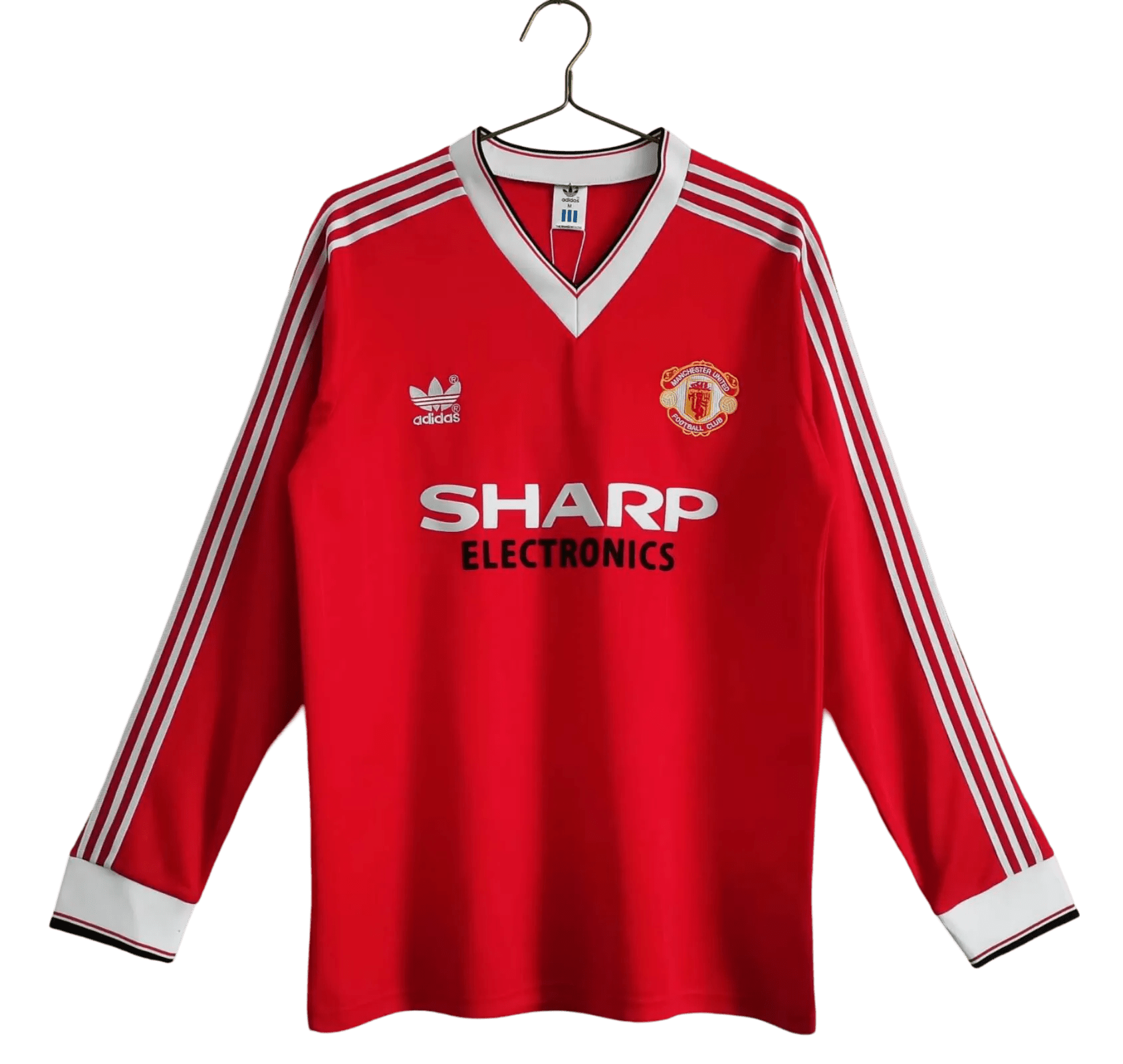 1983 Manchester United SHARP Electronics - Home Retro Kit – Long Sleeves - ClassicKits433 - GovintageJersey