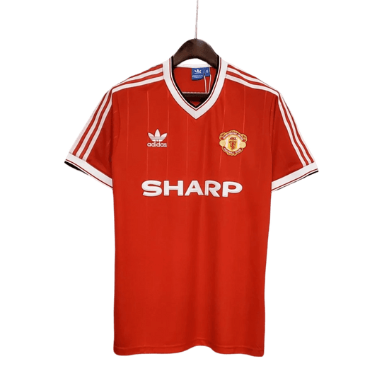 1983/1984 Manchester United SHARP Home Retro Kit - ClassicKits433 - GovintageJersey