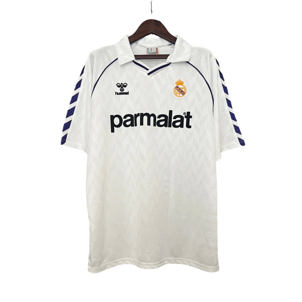 1986/1987 Real Madrid Parmalat White Home Retro Kit - ClassicKits433 - GovintageJersey