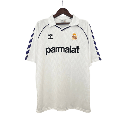 1986/1987 Real Madrid Parmalat White Home Retro Kit - ClassicKits433 - GovintageJersey