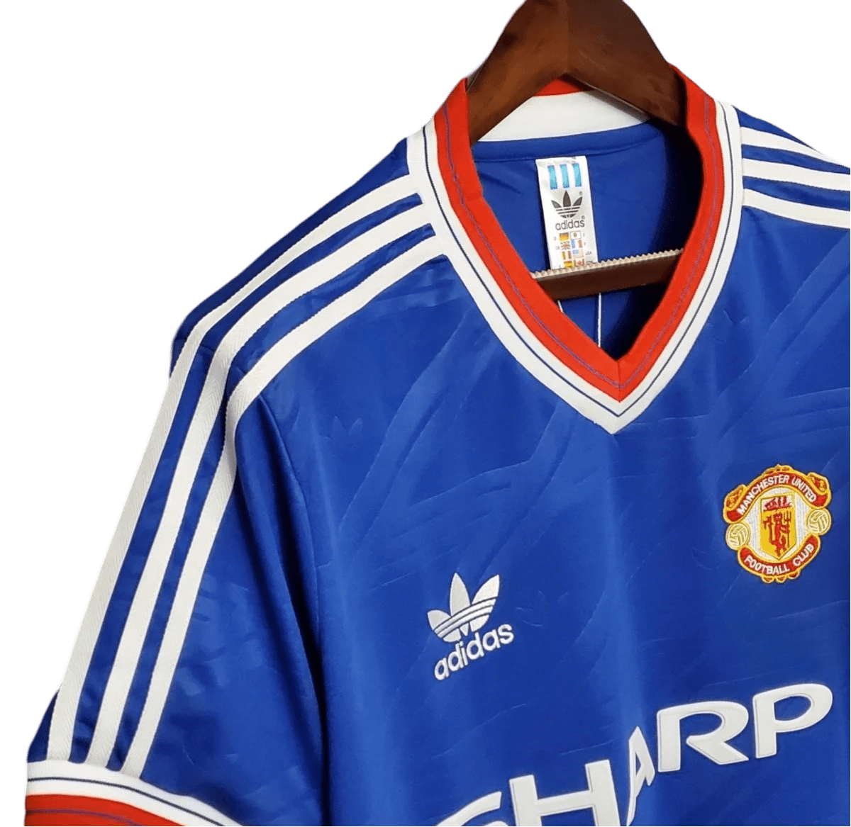 1986/1988 Manchester United SHARP - Blue Third Retro Kit - ClassicKits433 - GovintageJersey