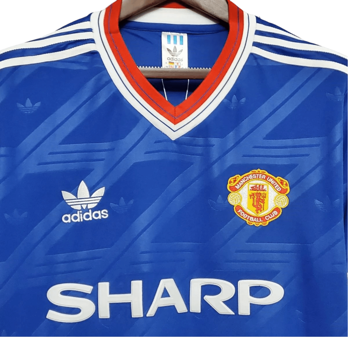 1986/1988 Manchester United SHARP - Blue Third Retro Kit - ClassicKits433 - GovintageJersey