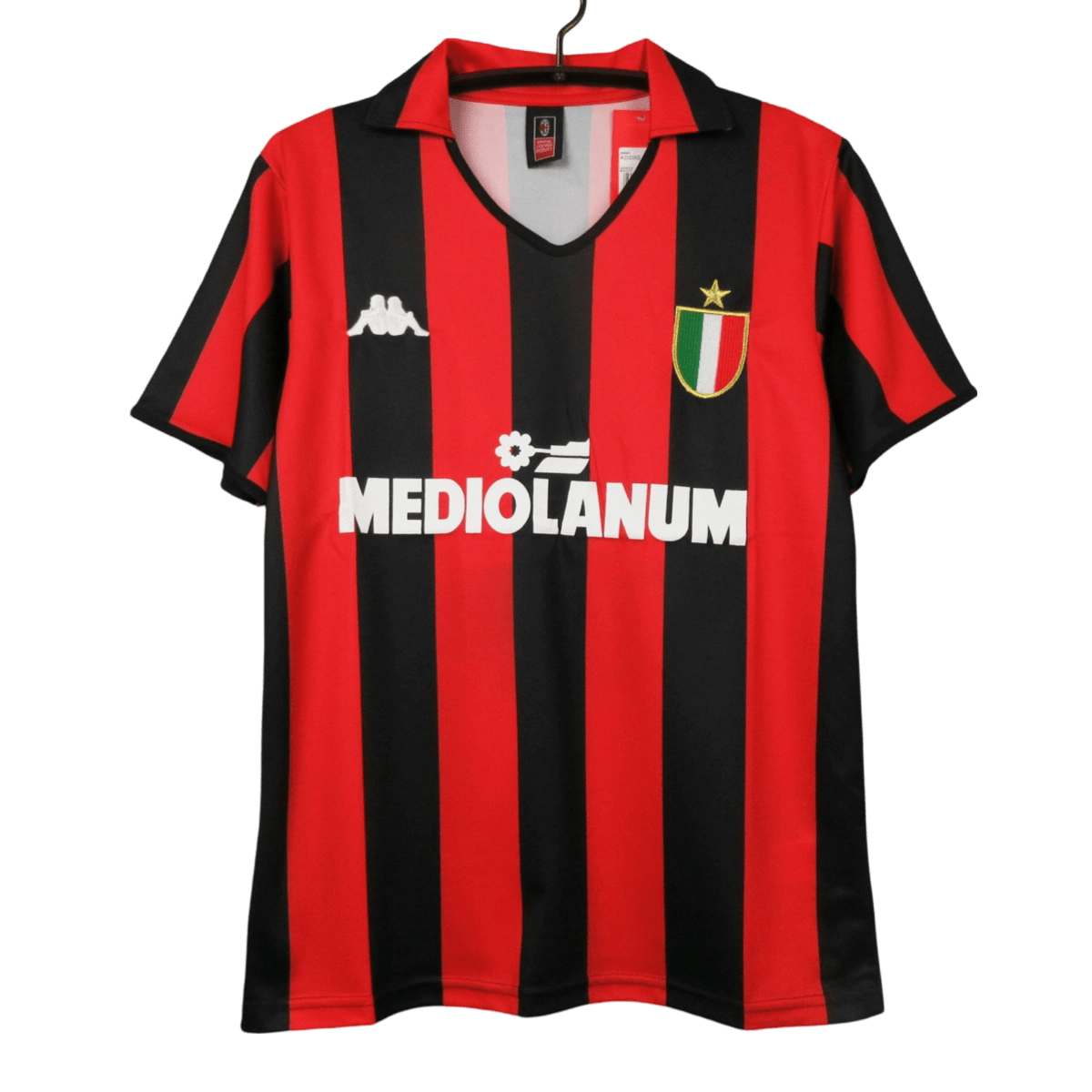 1988/1990 AC Milan Retro Jersey - Home & MEDIOLANUM Edition at GoVintageJersey