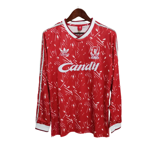 1989/1990 LiverpooI Candy Home Red Retro Kit – Long sleeve - ClassicKits433 - GovintageJersey