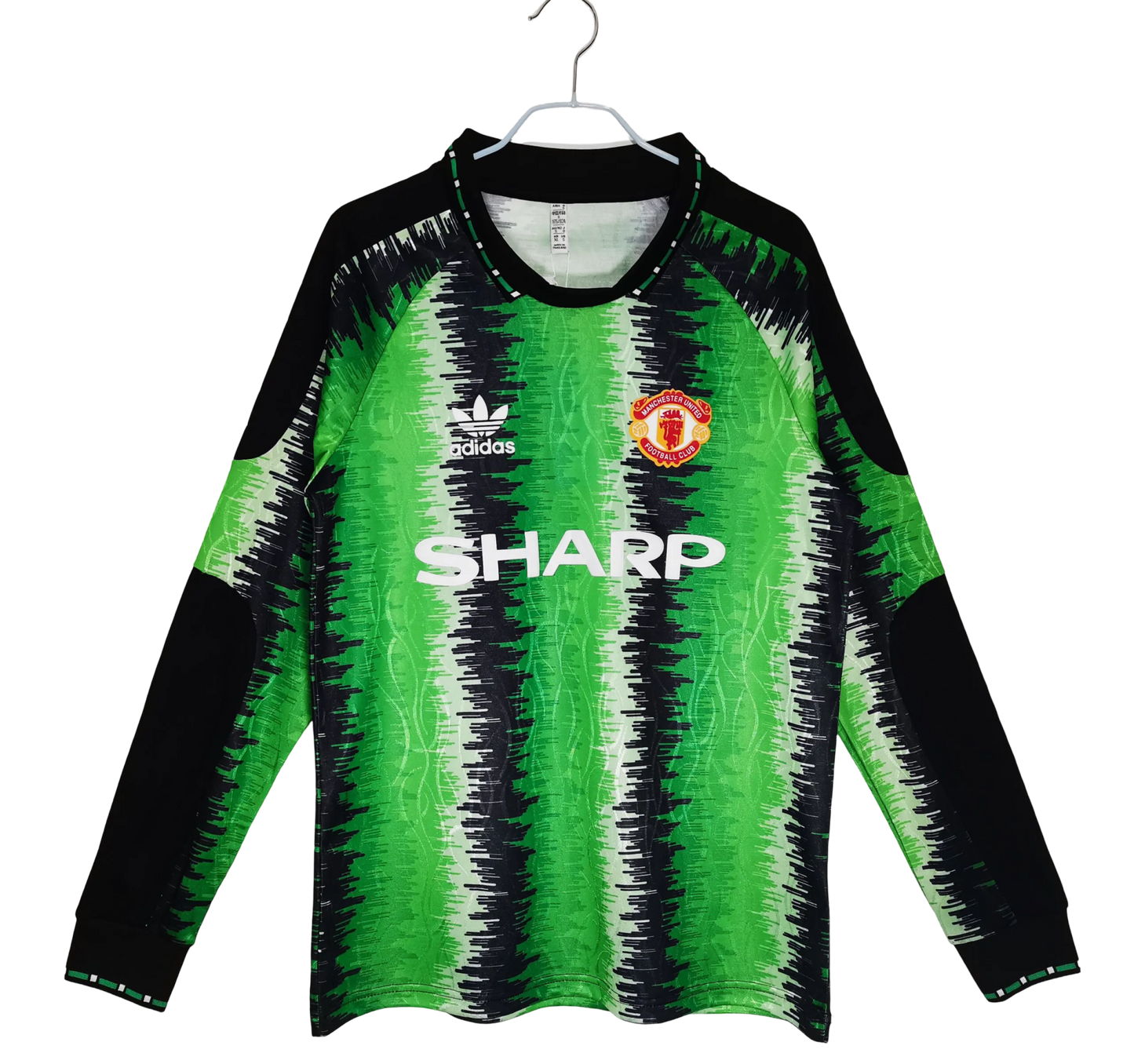 1990/1991 Manchester United SHARP - Goalkeeper green Retro Kit – Long Sleeves - ClassicKits433 - GovintageJersey