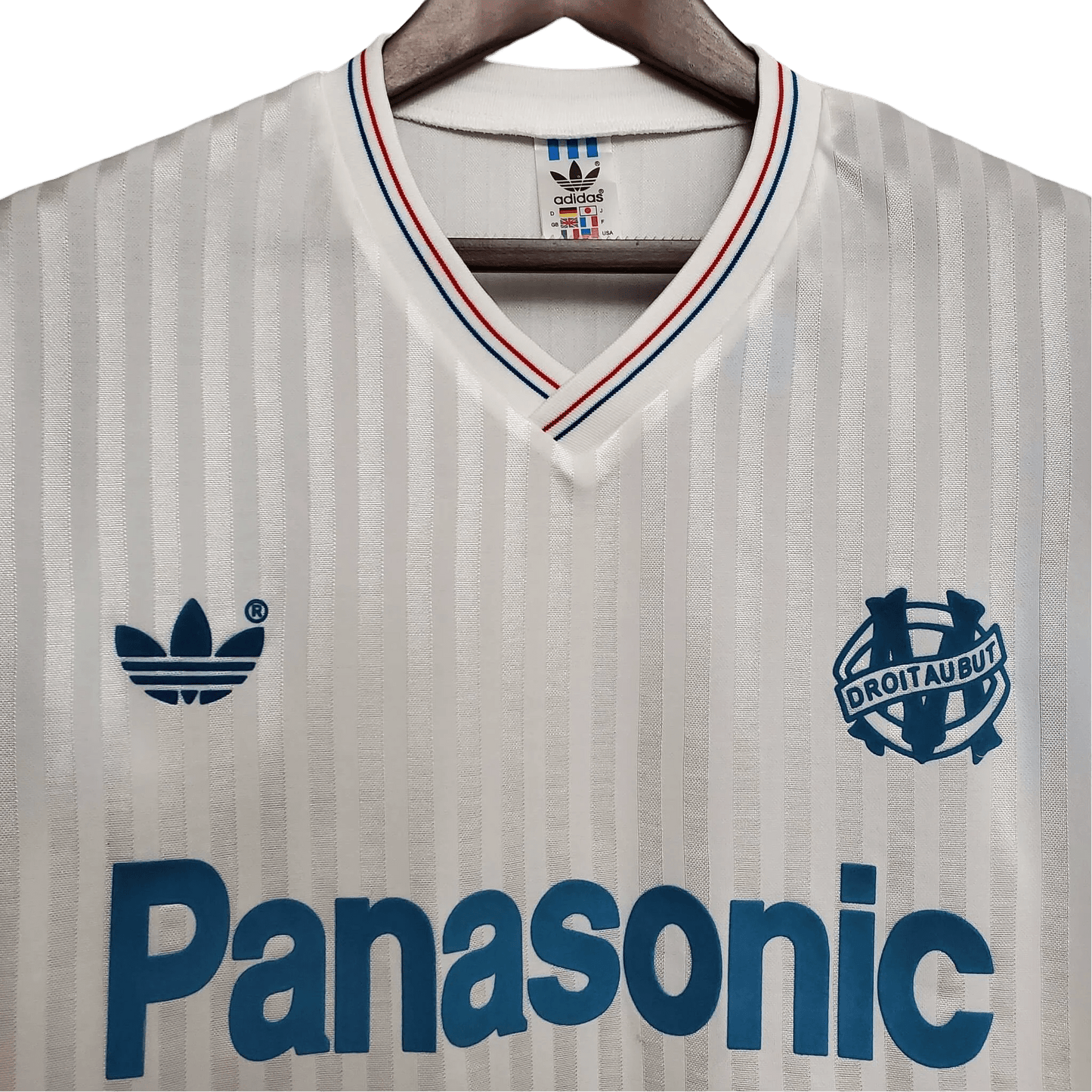 1990/1991 Olympique de Marseille Panasonic Home Retro Jersey at GoVintageJersey Store - GovintageJersey