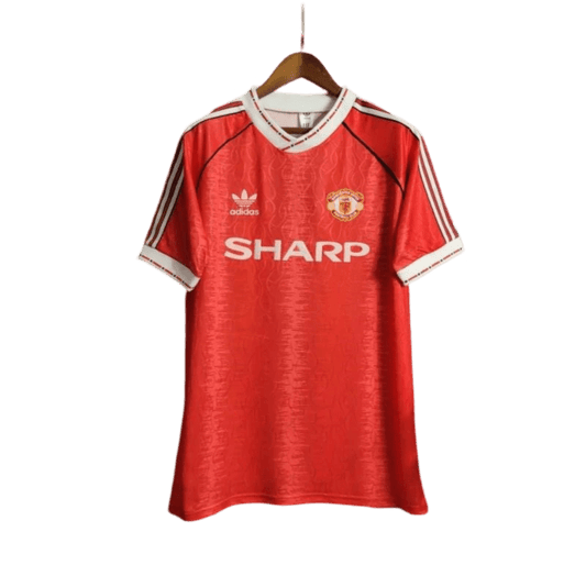 1990/1992 Manchester United SHARP Home Retro Kit - ClassicKits433 - GovintageJersey