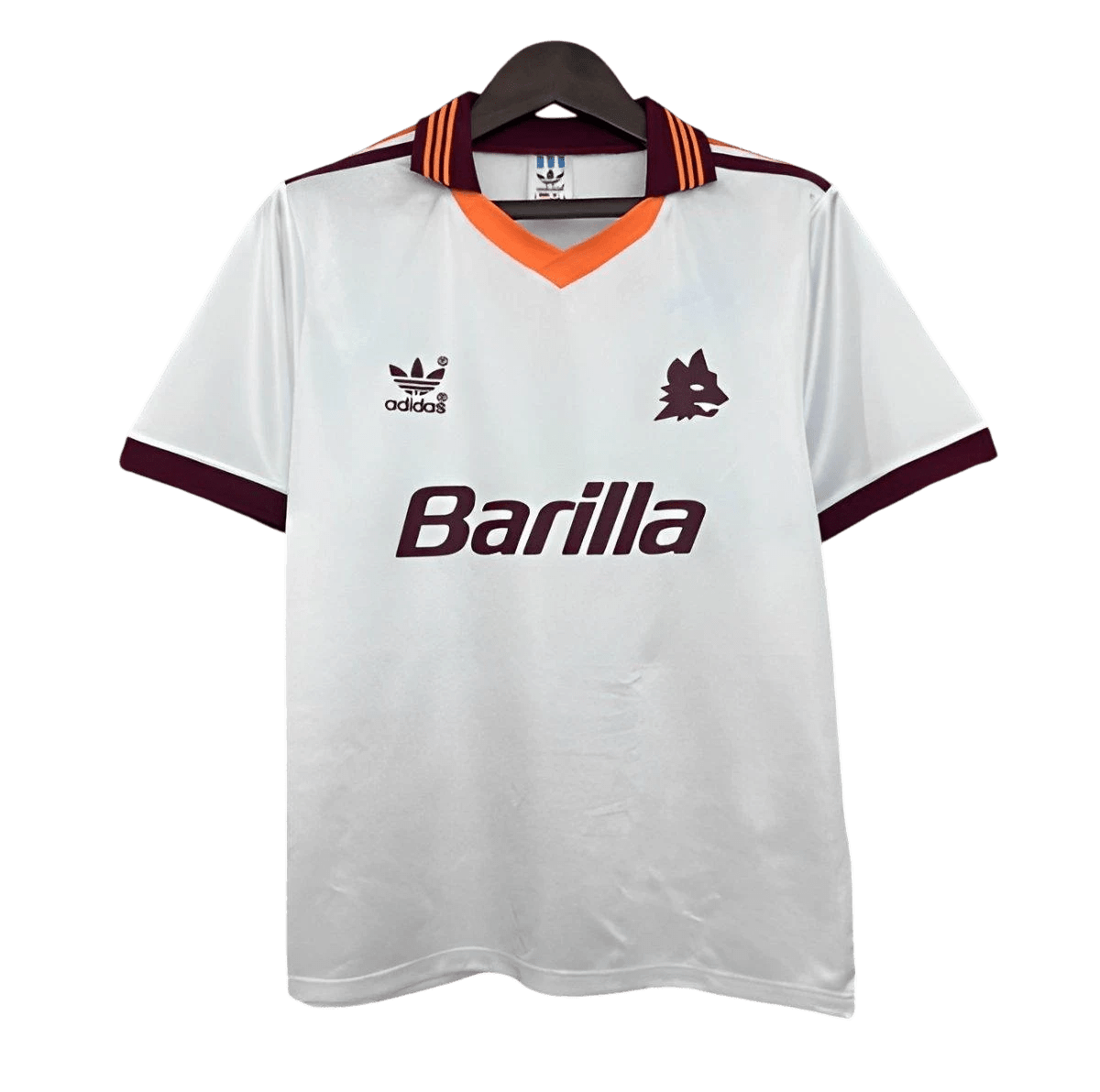 1991/1992 AS ROMA Barilla White Away Retro Kit at GoVintageJersey Store