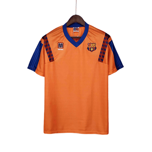 1991/1992 FC Barcelona Orange Away Retro Kit - ClassicKits433 - GovintageJersey