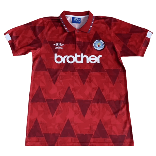 1991/1992 Manchester City Brother - Red Away Retro Kit - ClassicKits433 - GovintageJersey