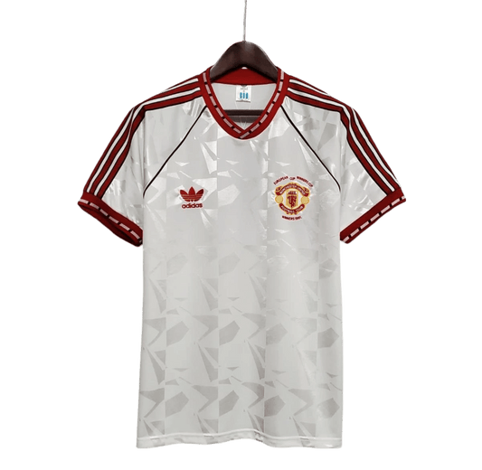 1991/1992 Manchester United White Third Retro Kit - ClassicKits433 - GovintageJersey