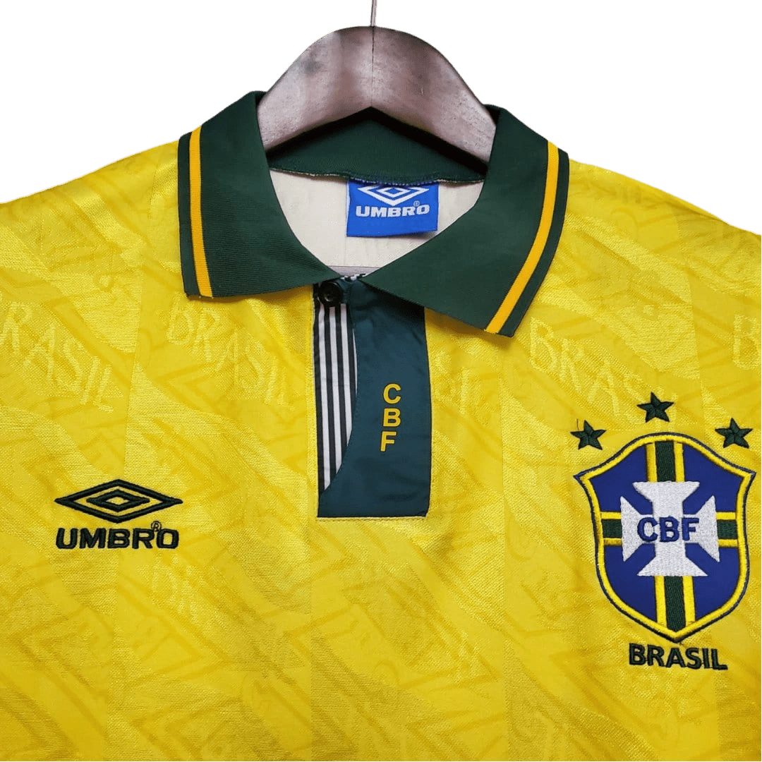 1991/1993 Brazil Home Retro Kit - ClassicKits433 - GovintageJersey