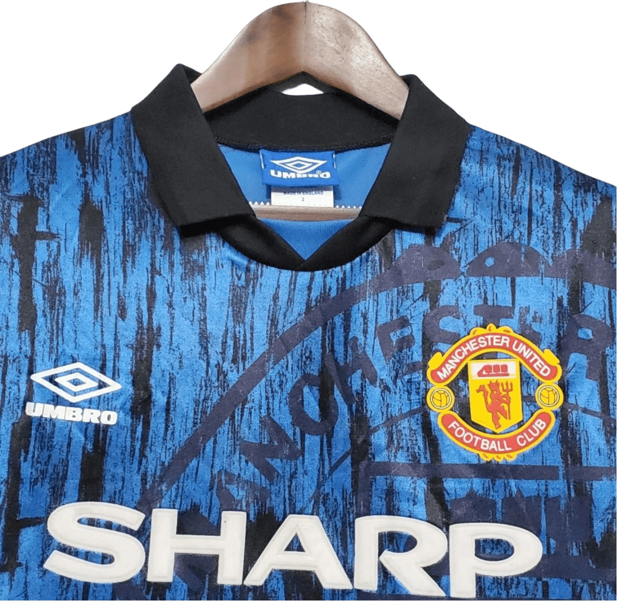 1992/1993 Manchester United SHARP - Blue Away Retro Kit - ClassicKits433 - GovintageJersey