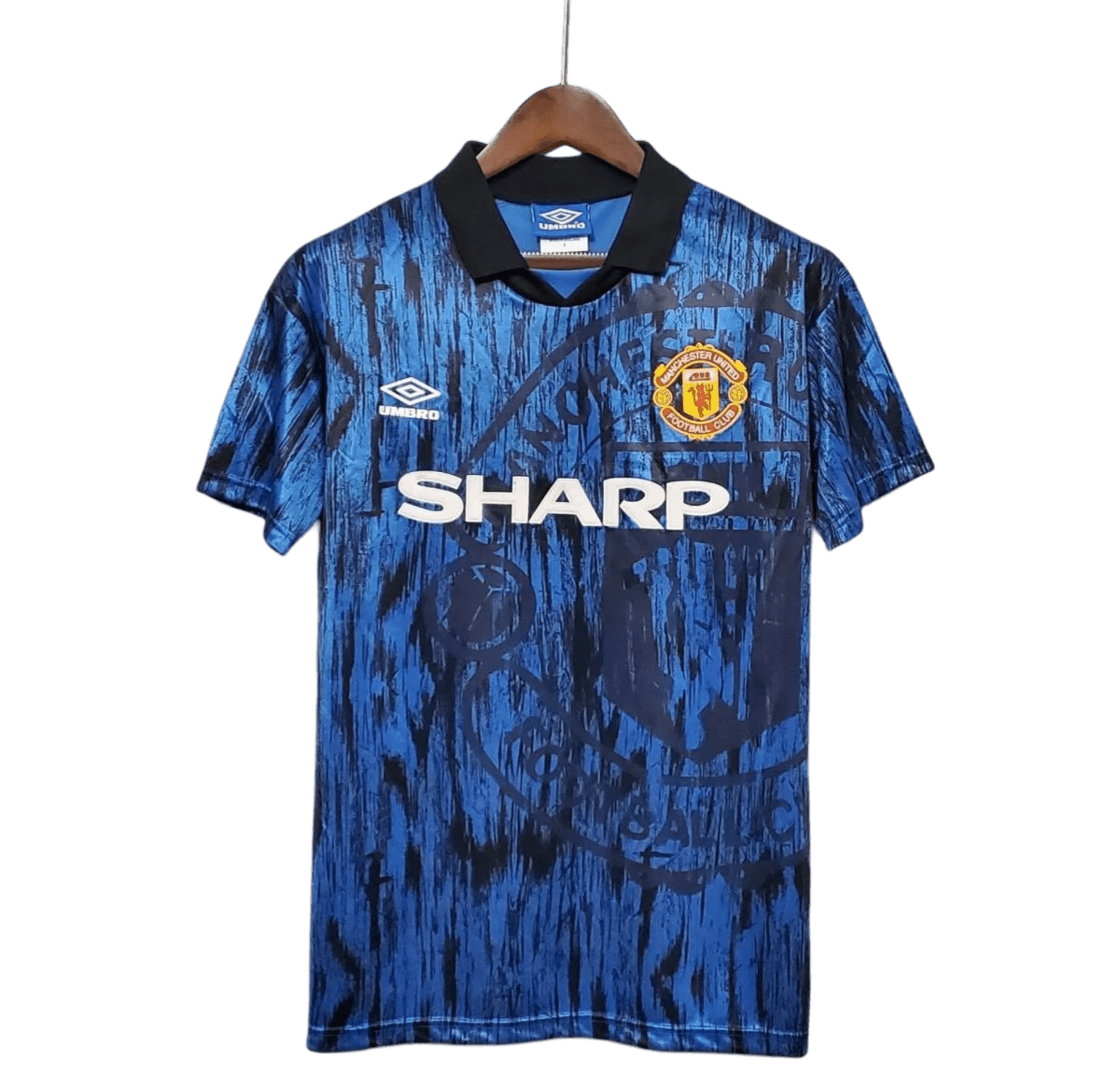 1992/1993 Manchester United SHARP - Blue Away Retro Kit - ClassicKits433 - GovintageJersey