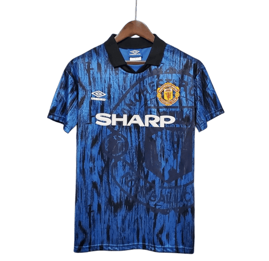 1992/1993 Manchester United SHARP - Blue Away Retro Kit - ClassicKits433 - GovintageJersey