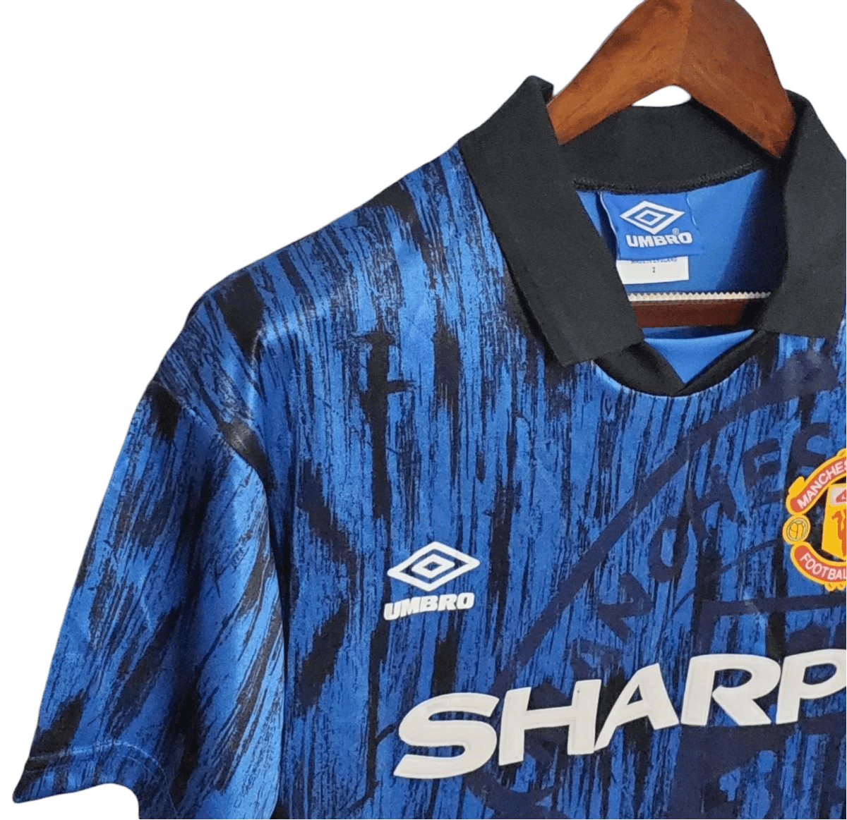 1992/1993 Manchester United SHARP - Blue Away Retro Kit - ClassicKits433 - GovintageJersey