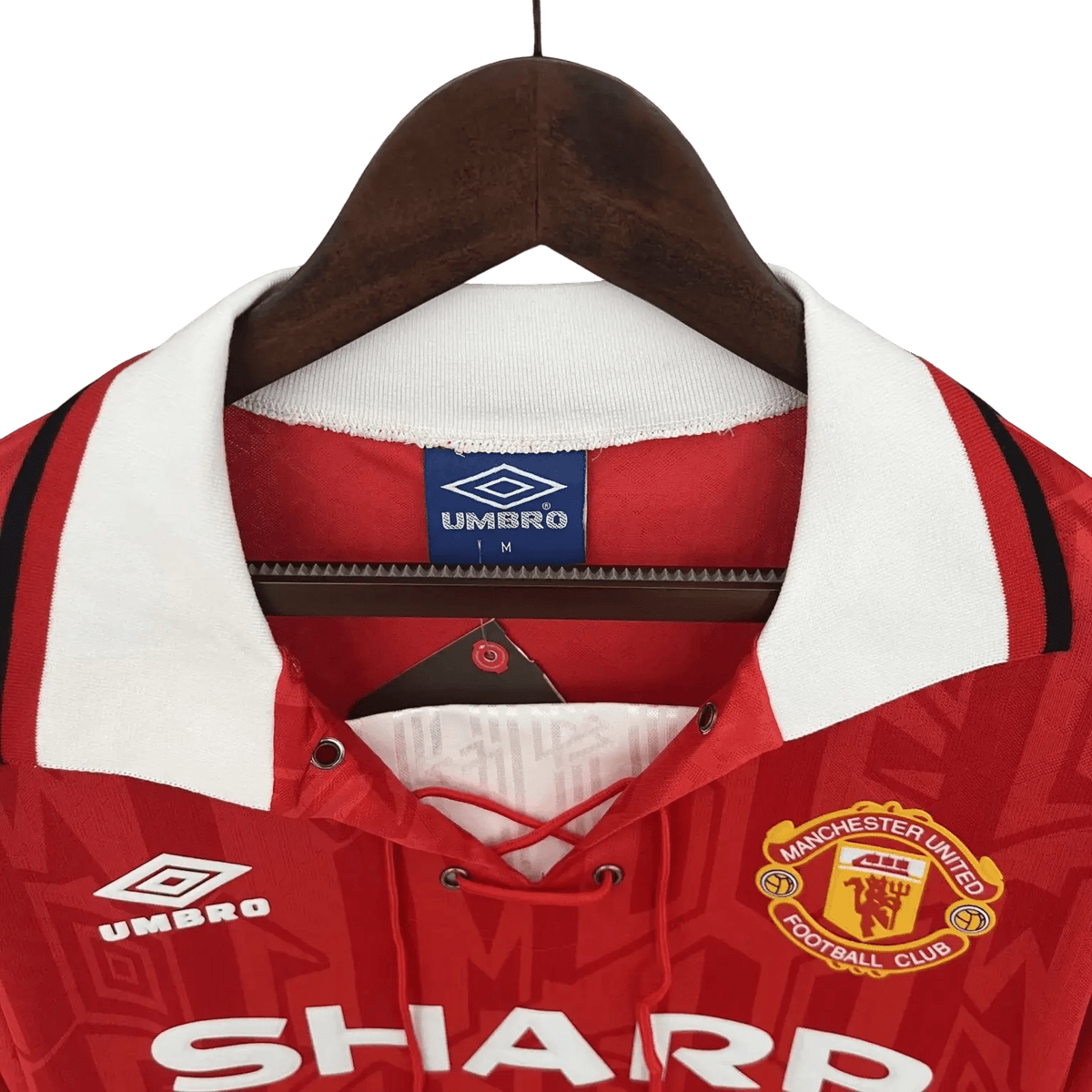 1992/1994 Manchester United SHARP Home Retro Kit - Long Sleeves at GoVintageJersey Store