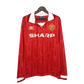 1992/1994 Manchester United SHARP Home Retro Kit - Long Sleeves at GoVintageJersey Store