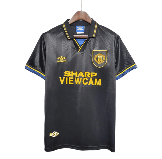 1993/1995 Manchester United SHARP VIEWCAM - Black Away Retro Kit - ClassicKits433 - GovintageJersey