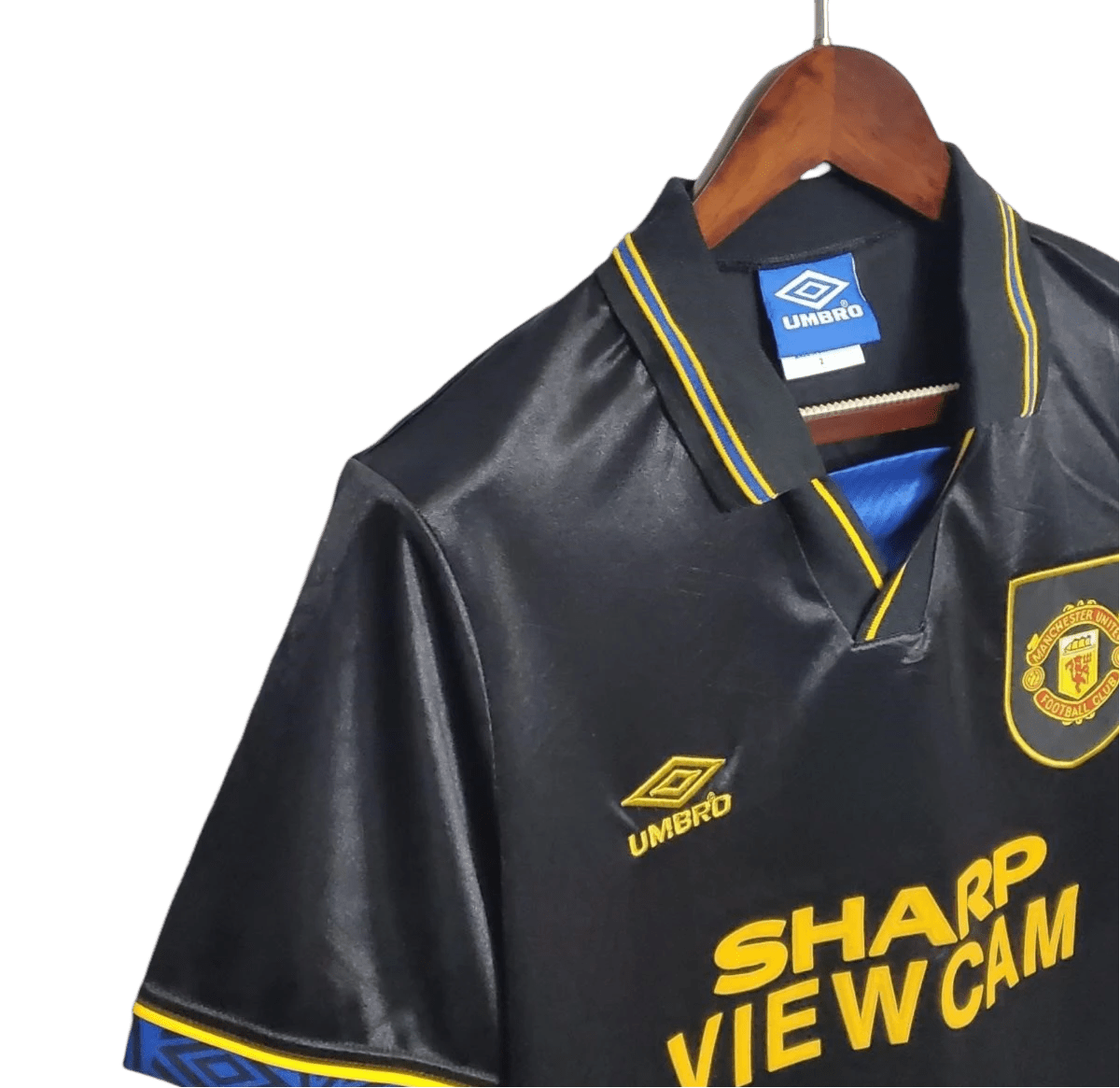 1993/1995 Manchester United SHARP VIEWCAM - Black Away Retro Kit - ClassicKits433 - GovintageJersey