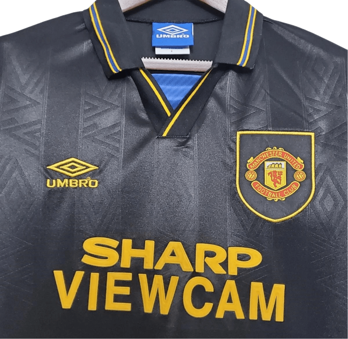 1993/1995 Manchester United SHARP VIEWCAM - Black Away Retro Kit - ClassicKits433 - GovintageJersey