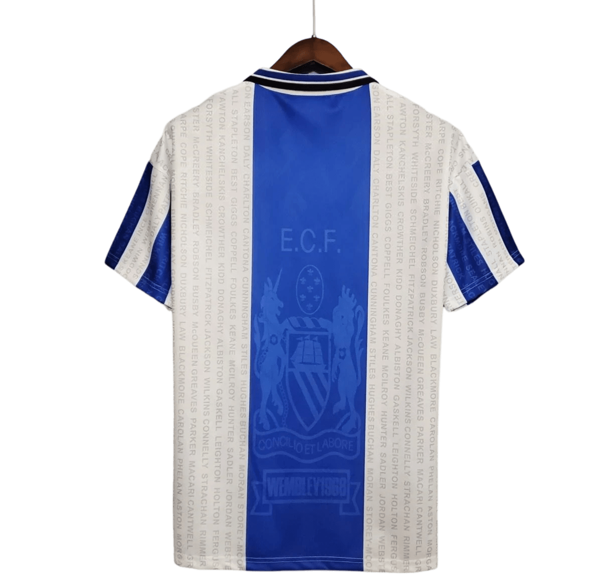 1994/1996 Manchester United SHARP - Blue & White Third Retro Kit - ClassicKits433 - GovintageJersey