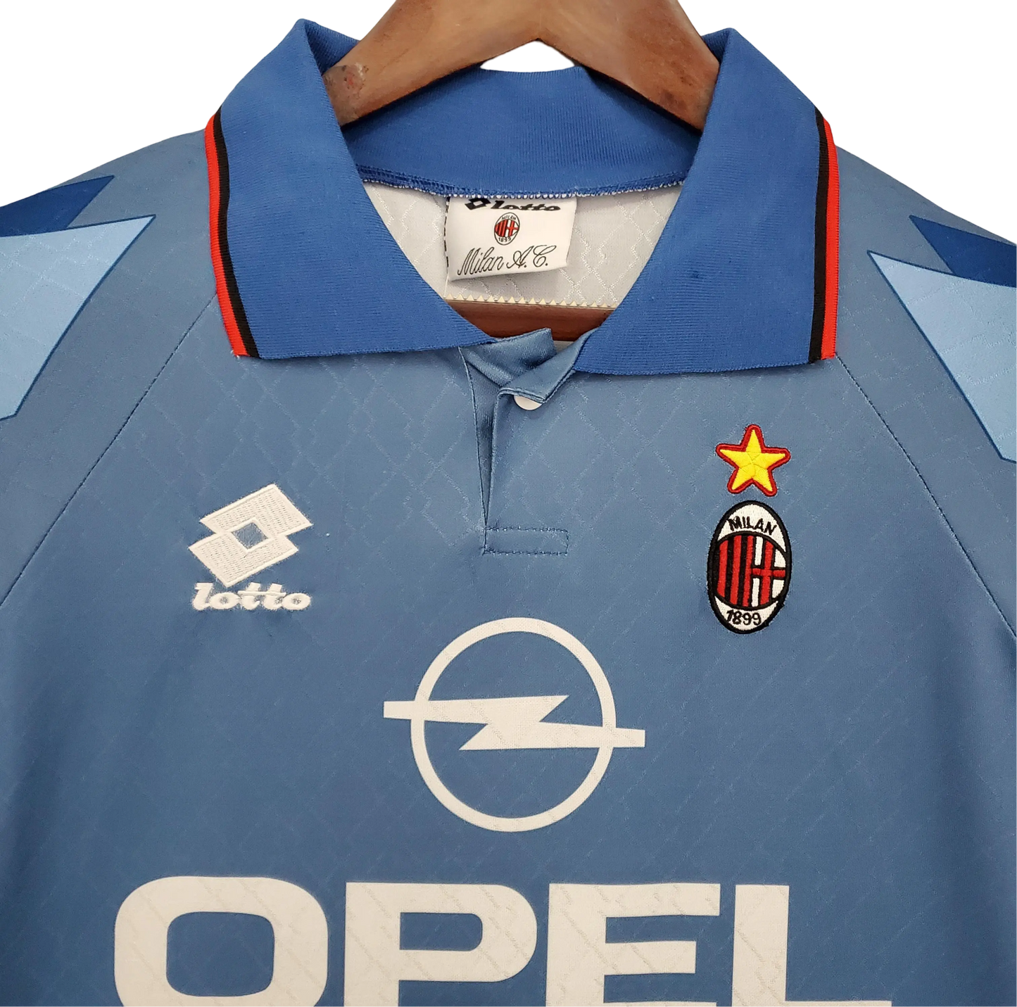 1995/1996 AC Milan Retro Jersey - Blue Third Kit & OPEL Edition at GoVintageJersey Store