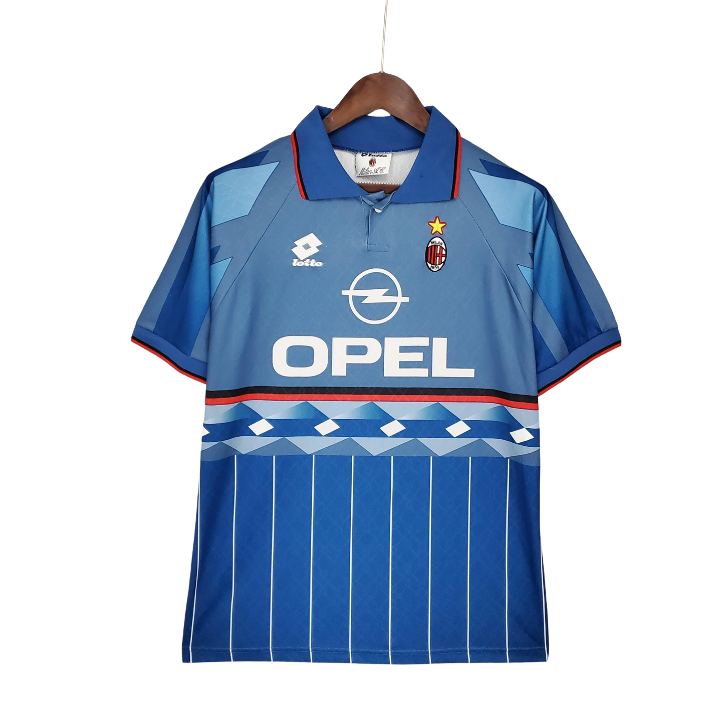 1995/1996 AC Milan Retro Jersey - Blue Third Kit & OPEL Edition at GoVintageJersey Store