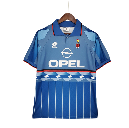 1995/1996 AC Milan Retro Jersey - Blue Third Kit & OPEL Edition at GoVintageJersey Store