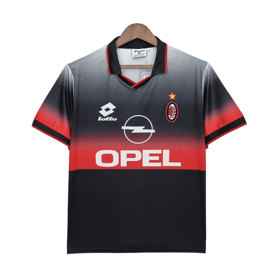 1995/1996 AC Milan Retro Jersey - OPEL & Training Black Kit Edition at GoVintageJersey Store