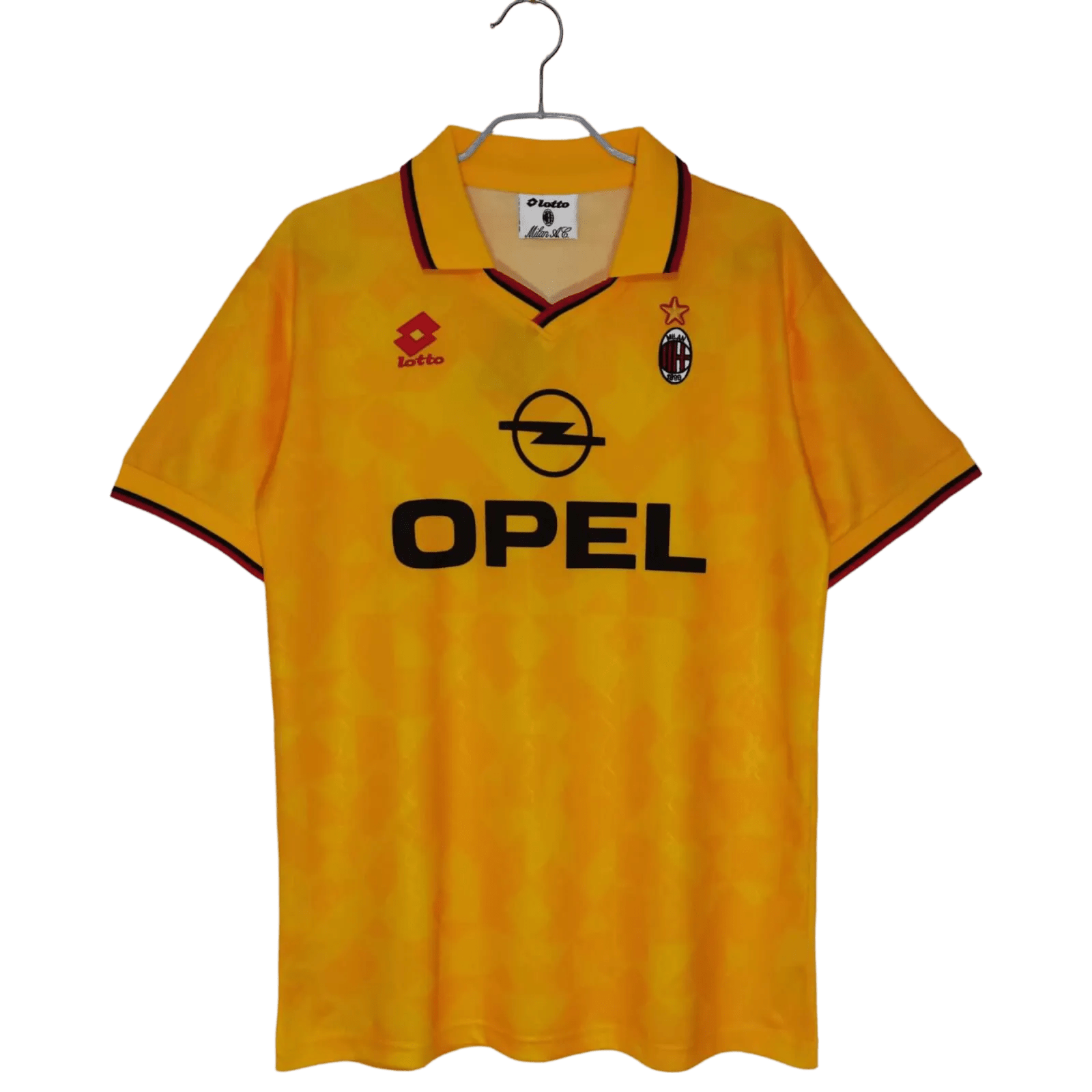 1995/1996 AC Milan Retro Jersey - OPEL Yellow 3rd Kit at GoVintageJersey Store