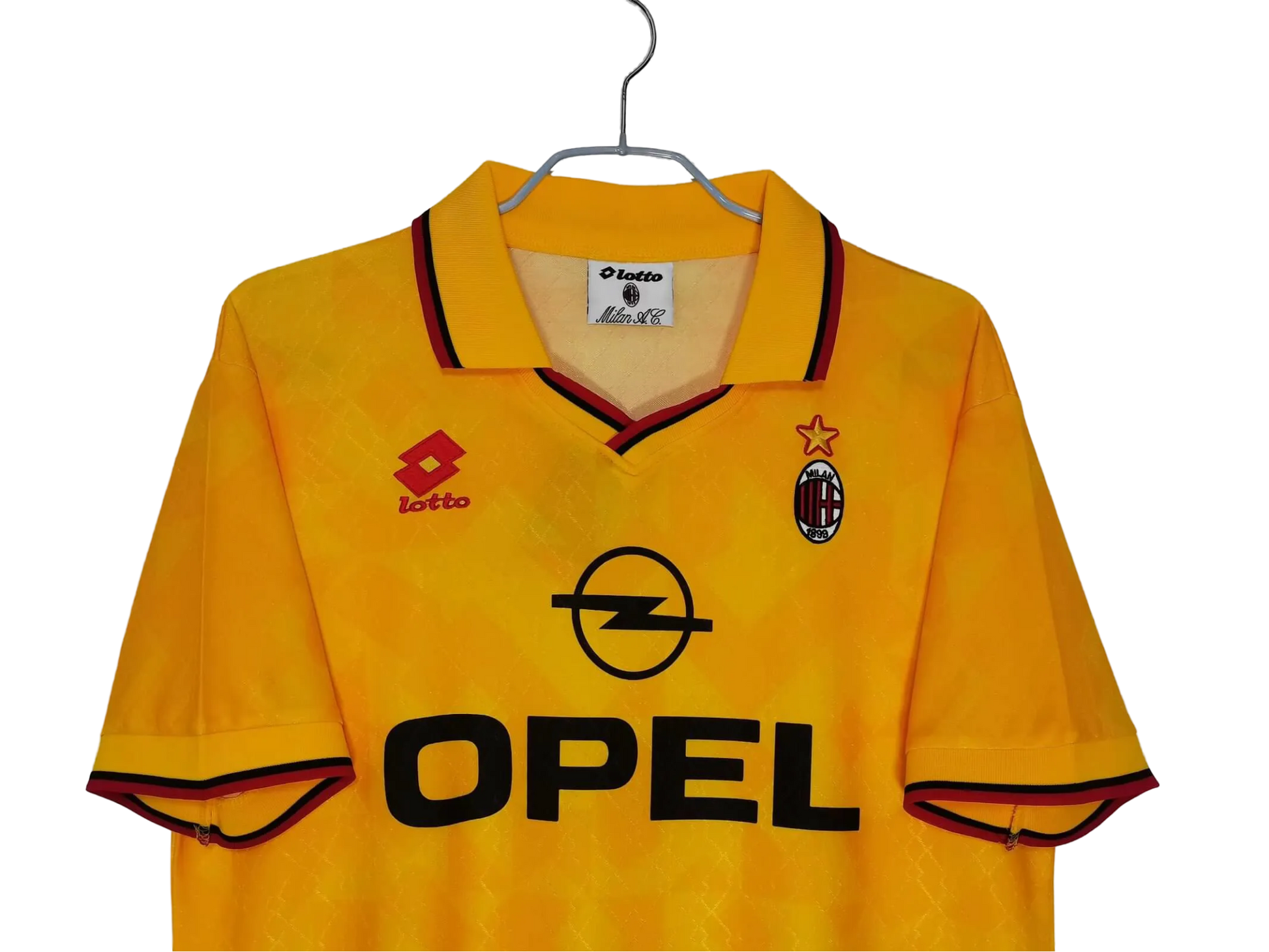 1995/1996 AC Milan Retro Jersey - OPEL Yellow 3rd Kit at GoVintageJersey Store