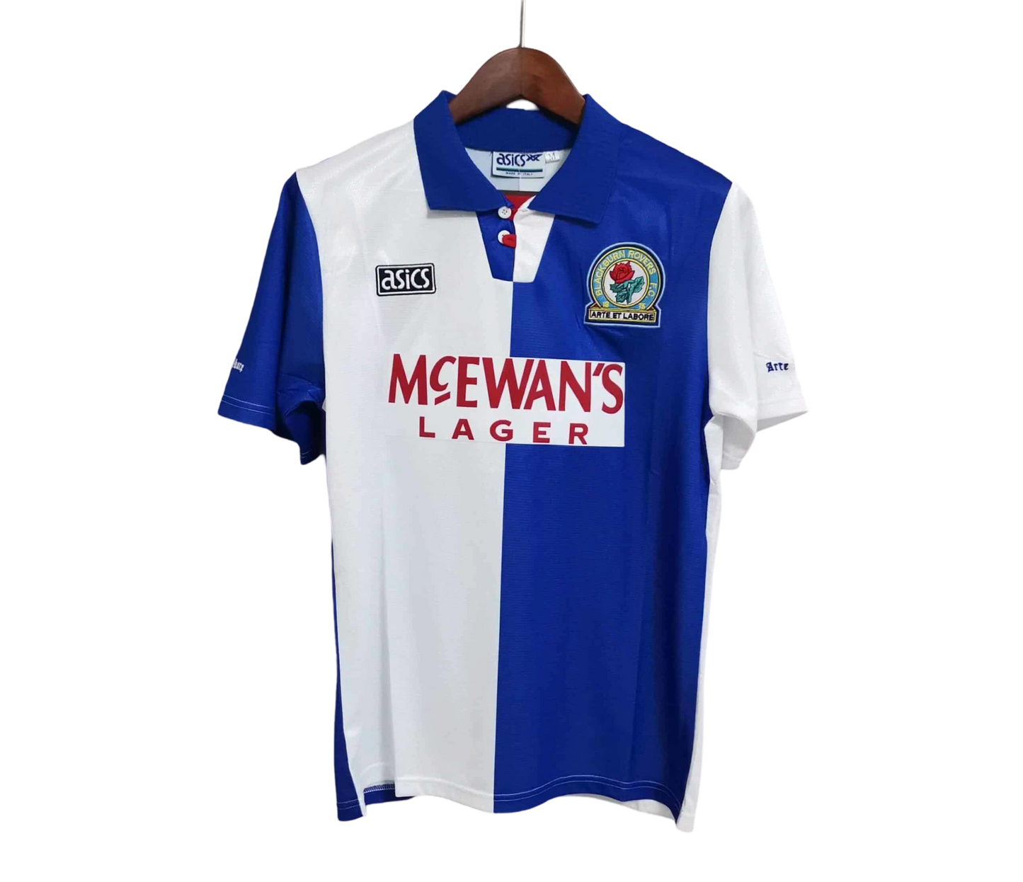 1995/1996 Blackburn Rovers McEwan's lager Home Retro Kit - ClassicKits433 - GovintageJersey