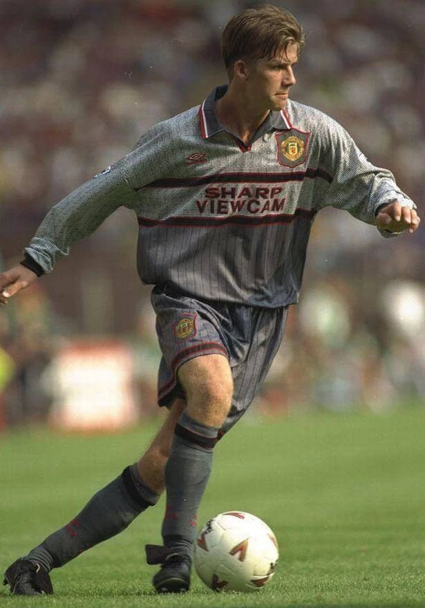 1995/1996 Manchester United SAHRP VIEWCAM - Gray Away Retro Kit - ClassicKits433 - GovintageJersey