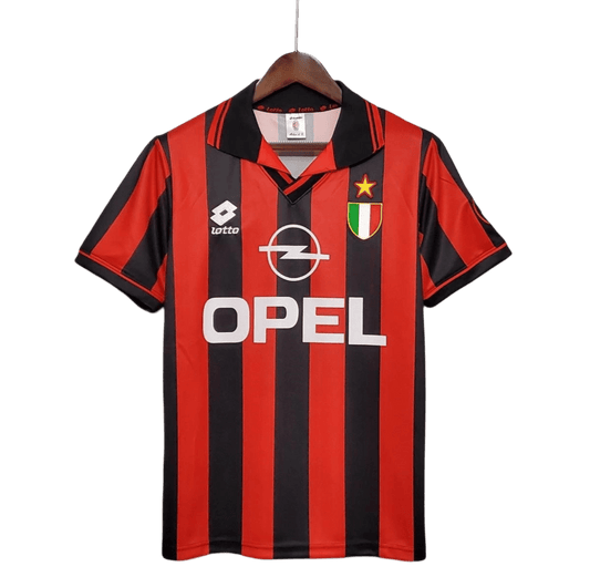 1996/1997 AC Milan Retro Kit - OPEL & Home Edition at GoVintageJersey Store