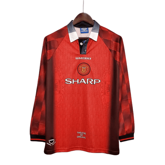 1996/1997 Manchester United SHARP - Home Retro Kit – Long Sleeves - ClassicKits433 - GovintageJersey