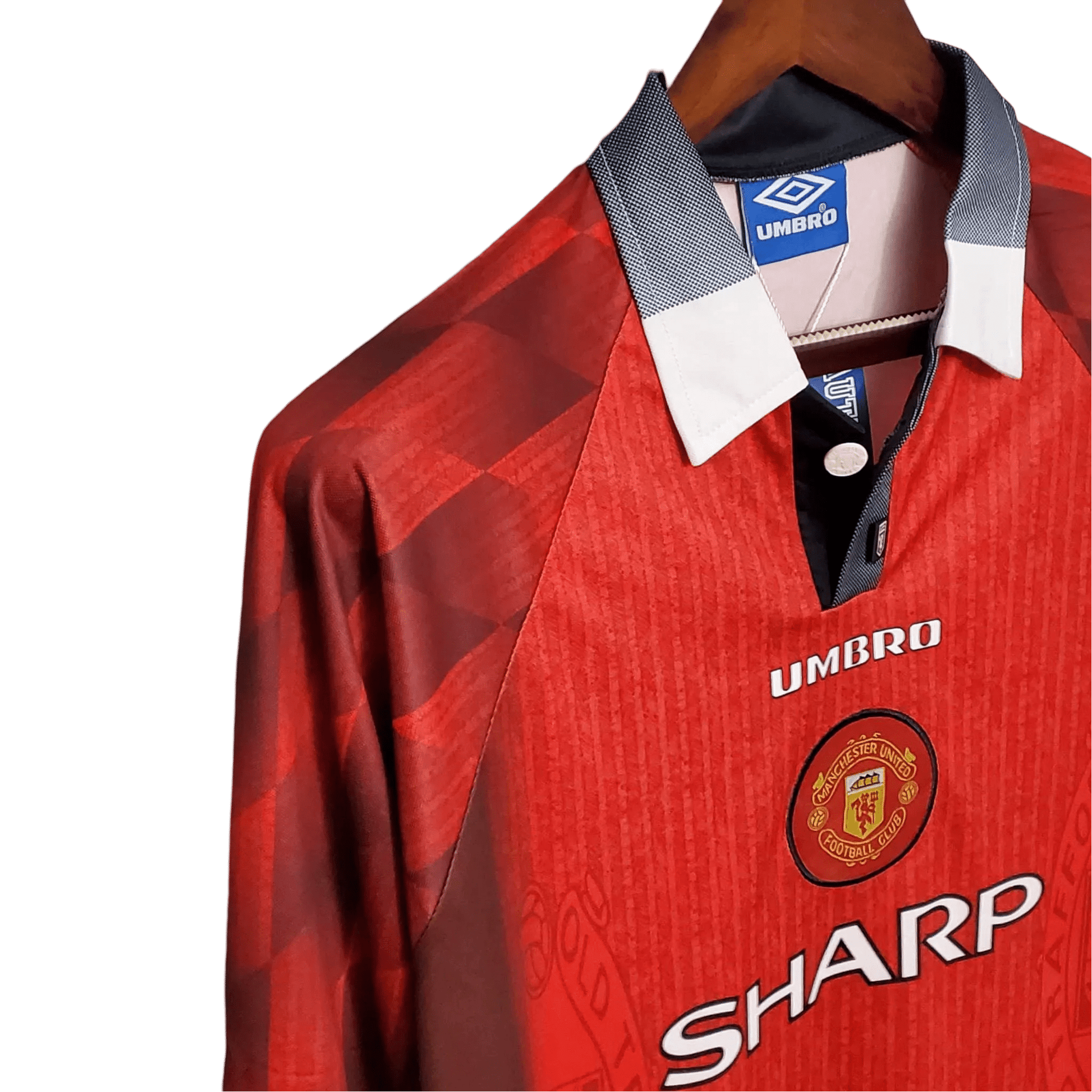 1996/1997 Manchester United SHARP - Home Retro Kit – Long Sleeves - ClassicKits433 - GovintageJersey