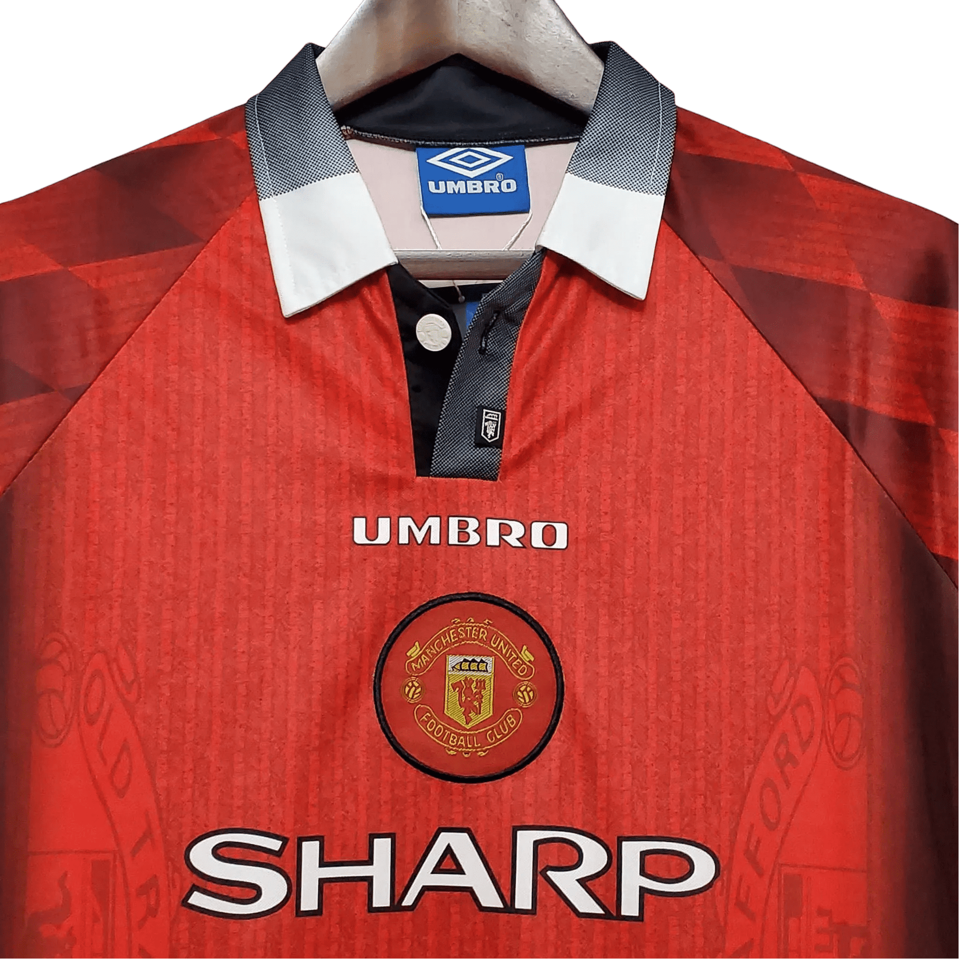 1996/1997 Manchester United SHARP - Home Retro Kit – Long Sleeves - ClassicKits433 - GovintageJersey