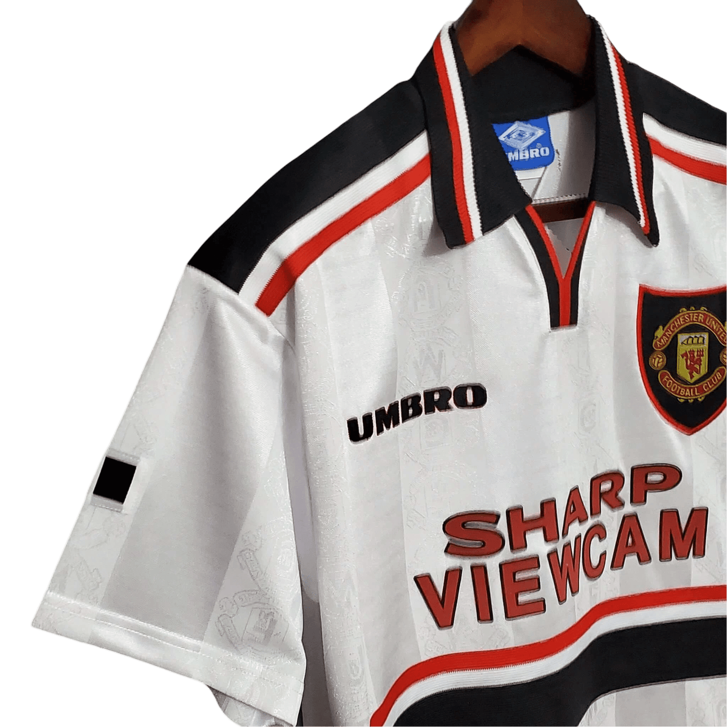 1997/1999 Manchester United SHARP VIEWCAM - White Away Retro Kit - ClassicKits433 - GovintageJersey